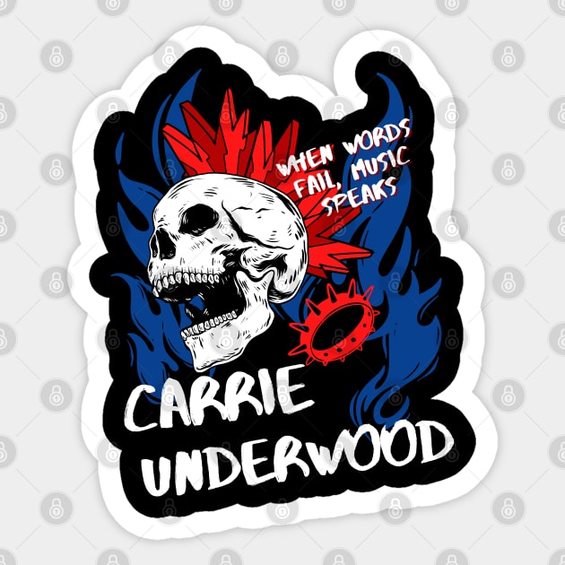 carrie underwood ll music speaks Sticker by daley doodles